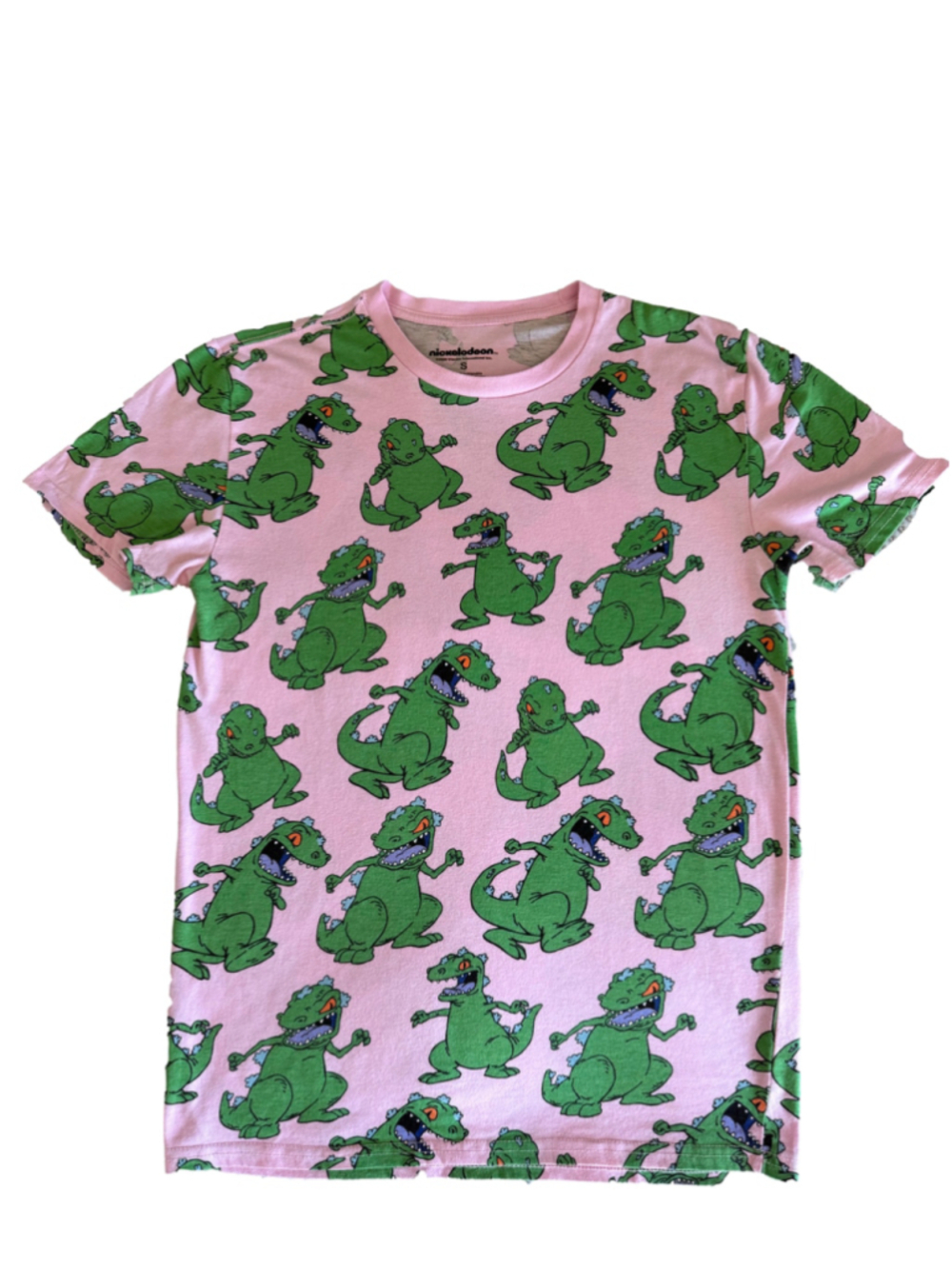 Women’s Nickelodeon Reptar Graphic Tee Size S Pink Green